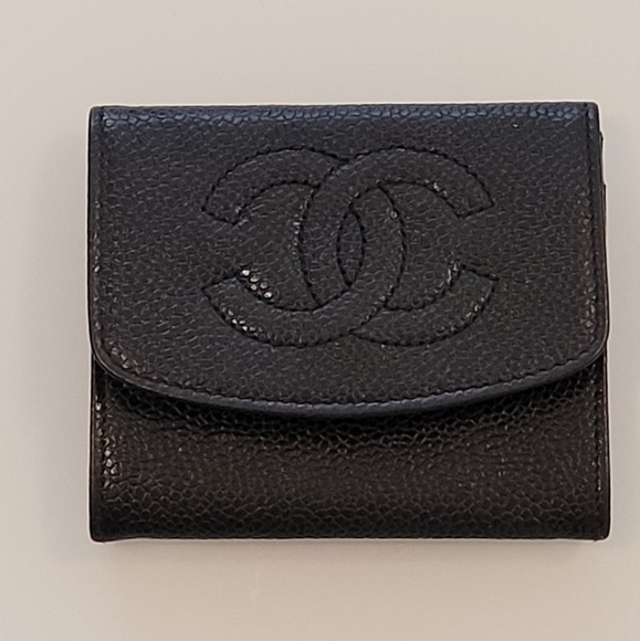 CHANEL Leather Caviar CC Flap Coin Pouch Blk Wallet - Picture 4 of 11